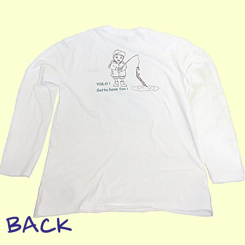 ロングＴシャツ Fishingバージョン ホワイト メンズ