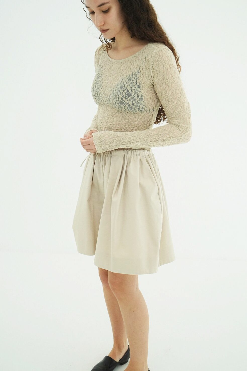 CLANE LOW WAIST DRAWSTRING HALF PANTS 3色展開 | FLICKA ASHIYA