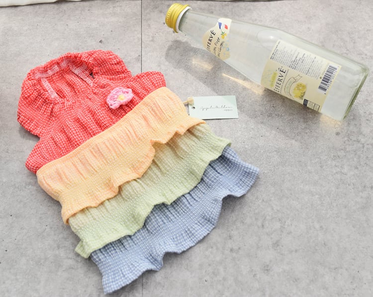 【SALE】チェックレインボーワンピース XS ~ XL / 犬服 春夏 新作 涼しい 可愛い 犬の服 ドッグウェア ワンちゃん 猫 小型犬 中型犬