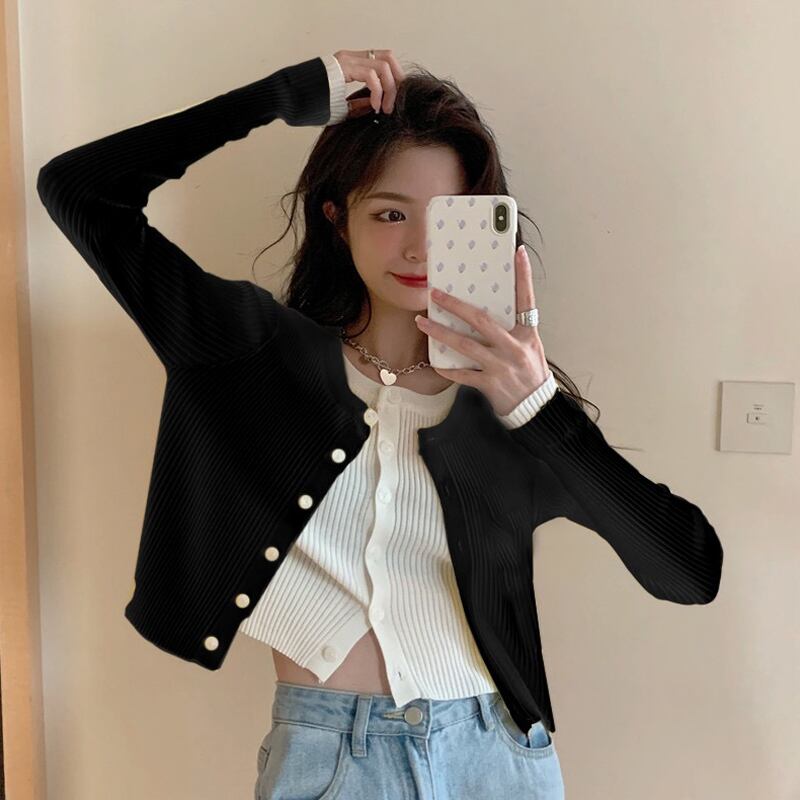 ニットカーディガンスプリングオータム薄手セーター ジャケット 春物 秋物 試着室94939904778