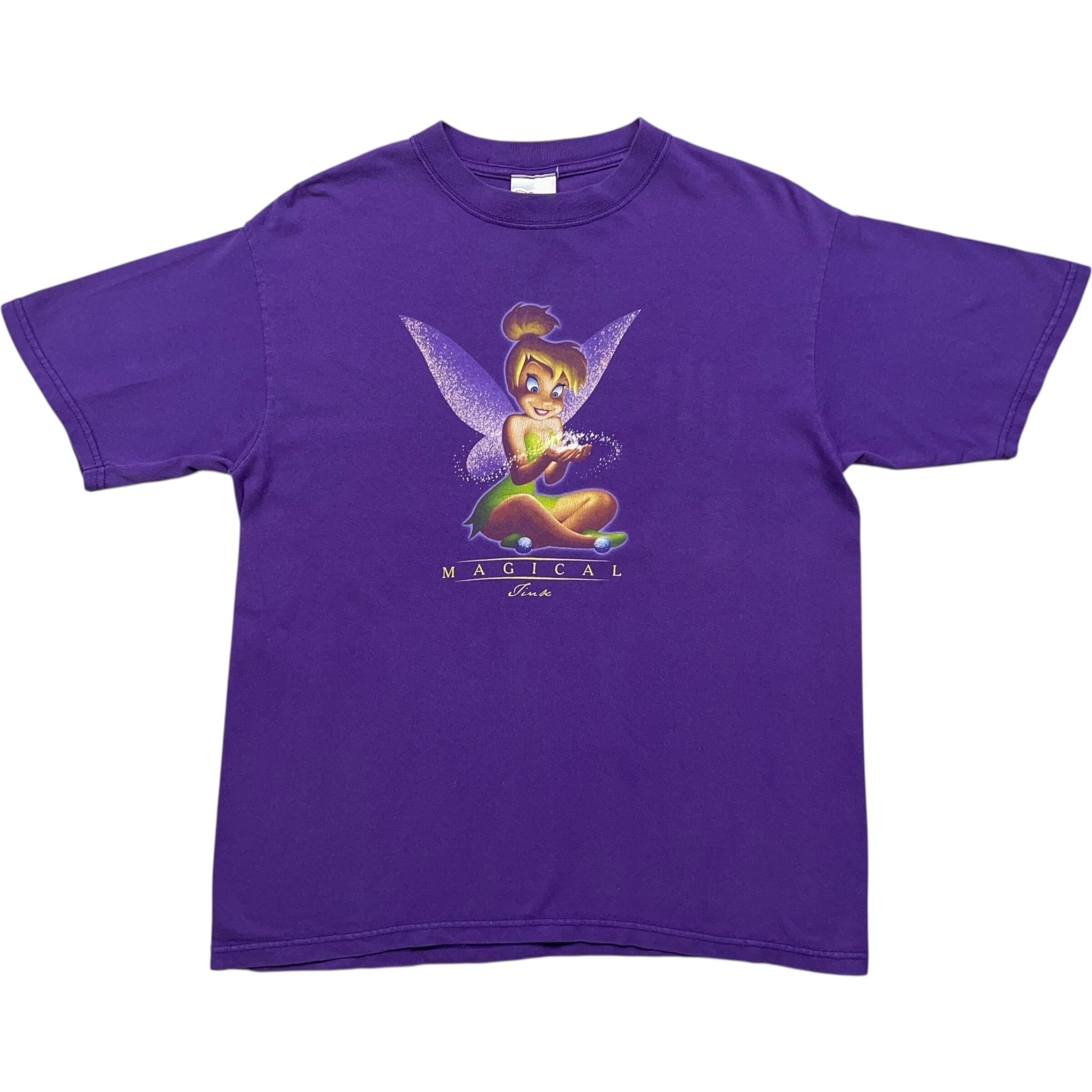 《M》Disney ディズニー Tシャツ ピーターパン ティンカーベル フロントプリント パープル no.7627