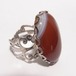 天然石リング 大ぶり 縞めのう(アゲート)の石のリング　フリーサイズ  5326R