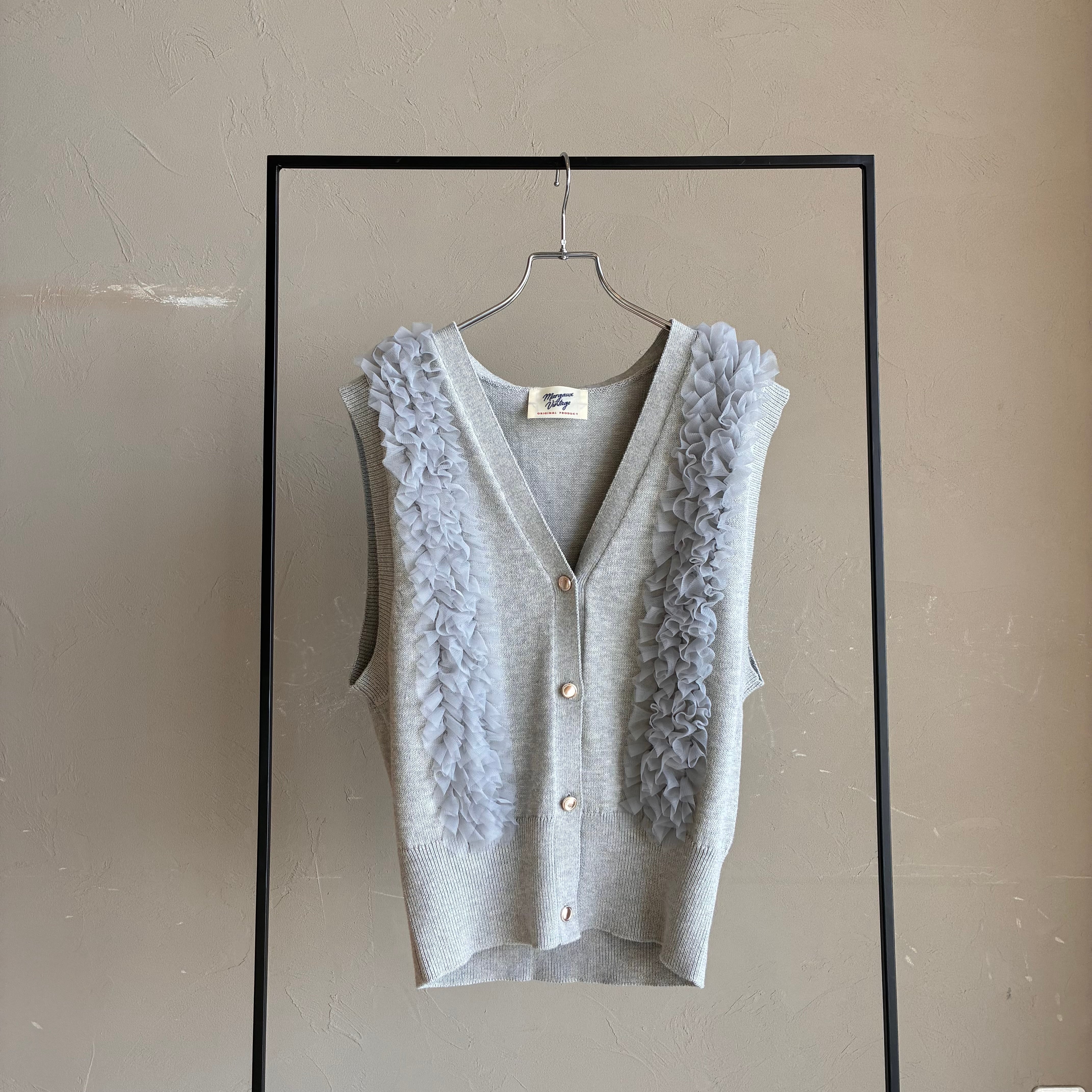 お買い得新品未使用マルゴーヴィンテージチュールフリルベストホワイト MARGAUX VINTAGE 】チュールフリルベスト | valance 福井｜レディース