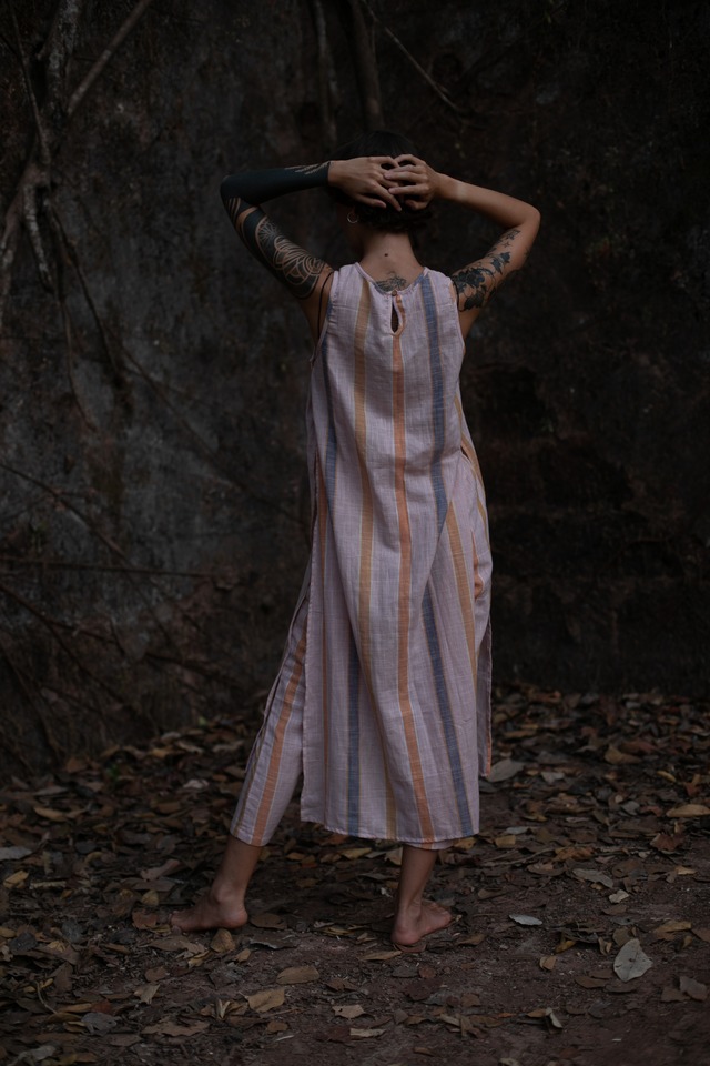 Soft Stripe — Side-Open Long Top