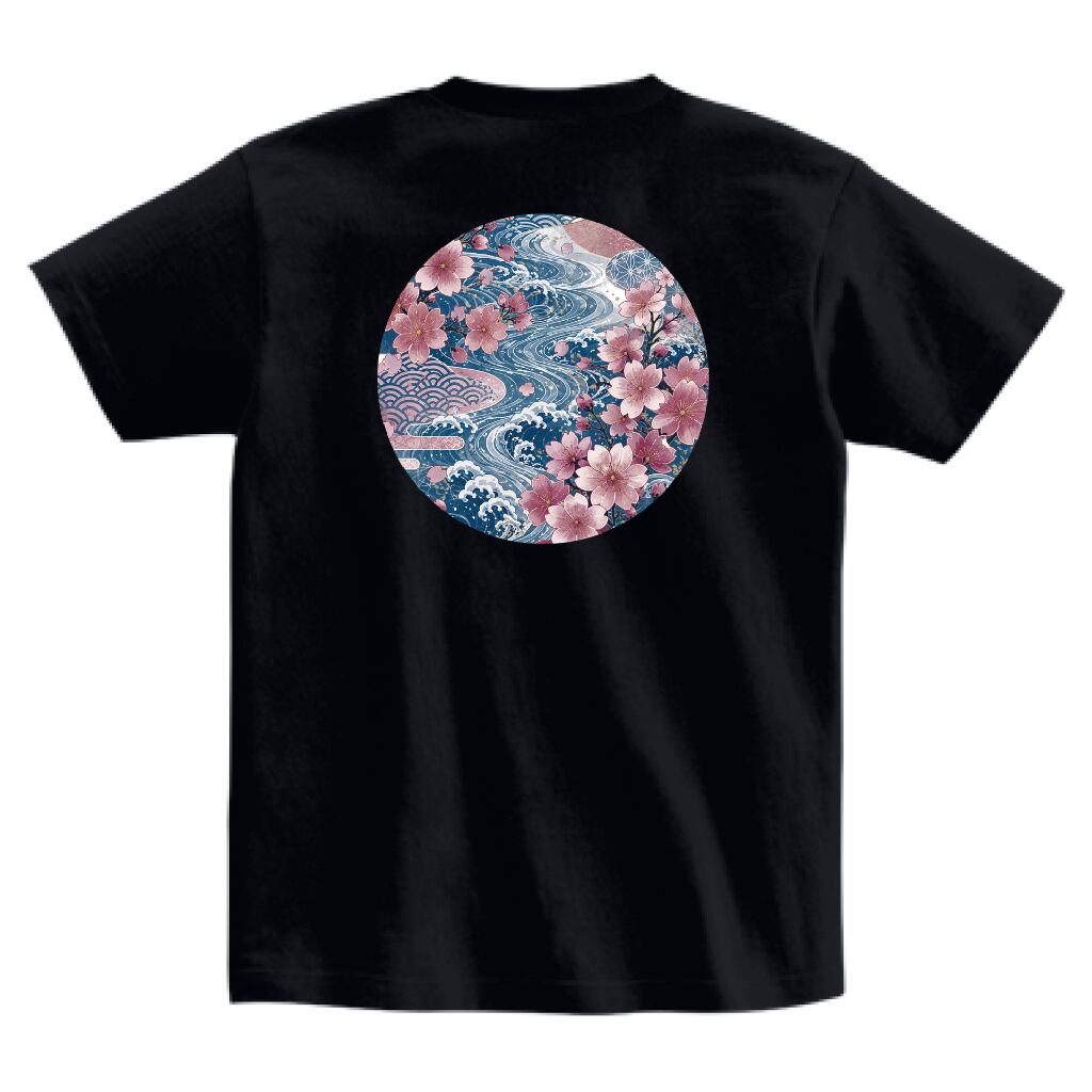 波桜-Nami Sakura-バックプリントTシャツ