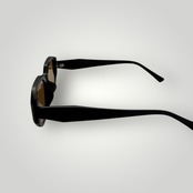[Premium Acetate Material] Square Sunglasses - Black/Light Beige