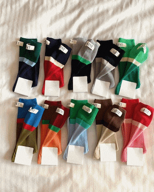 label point color socks【 10color 】No.Z002