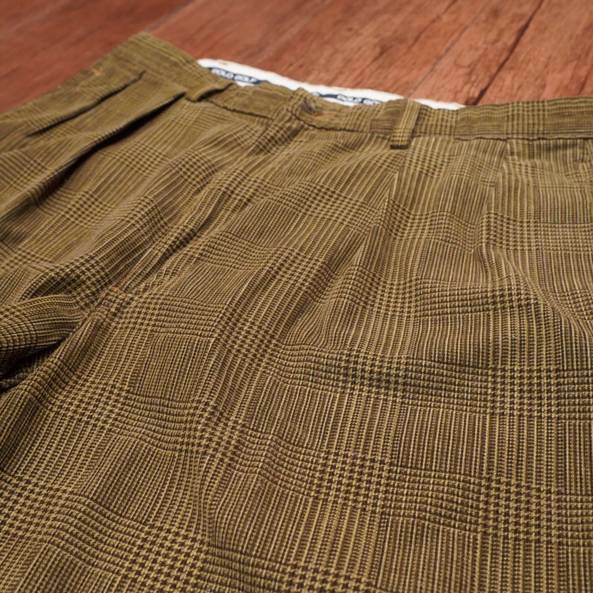 ralphlauren pologolf チェック コーデュロイパンツ スラックス W34/ラルフローレン ポロゴルフ