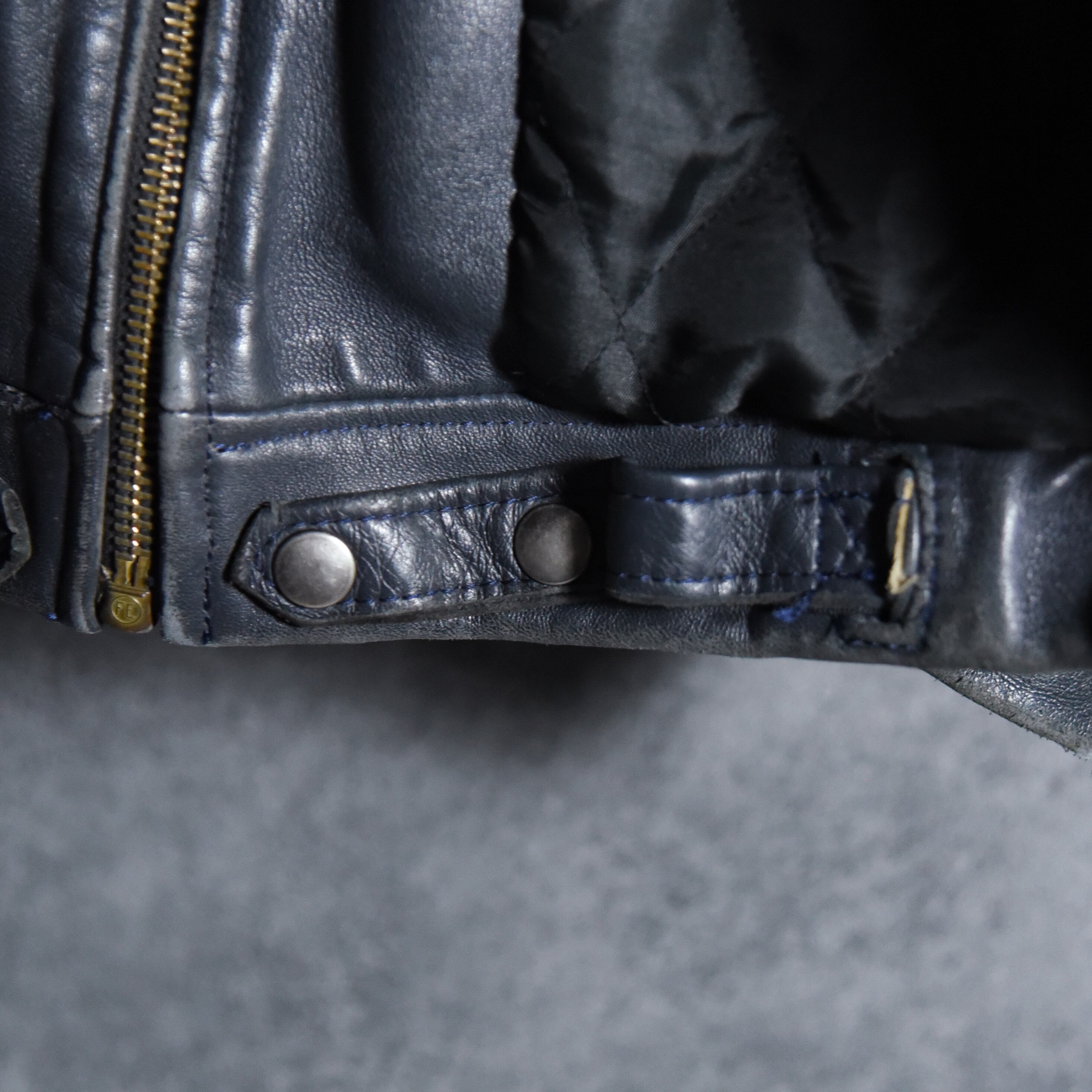 希少　70〜80s フランス軍　レザー　パイロットジャケット　ダークネイビー 80s French Air Force Leather Pilot Jacket フランス軍 レザー