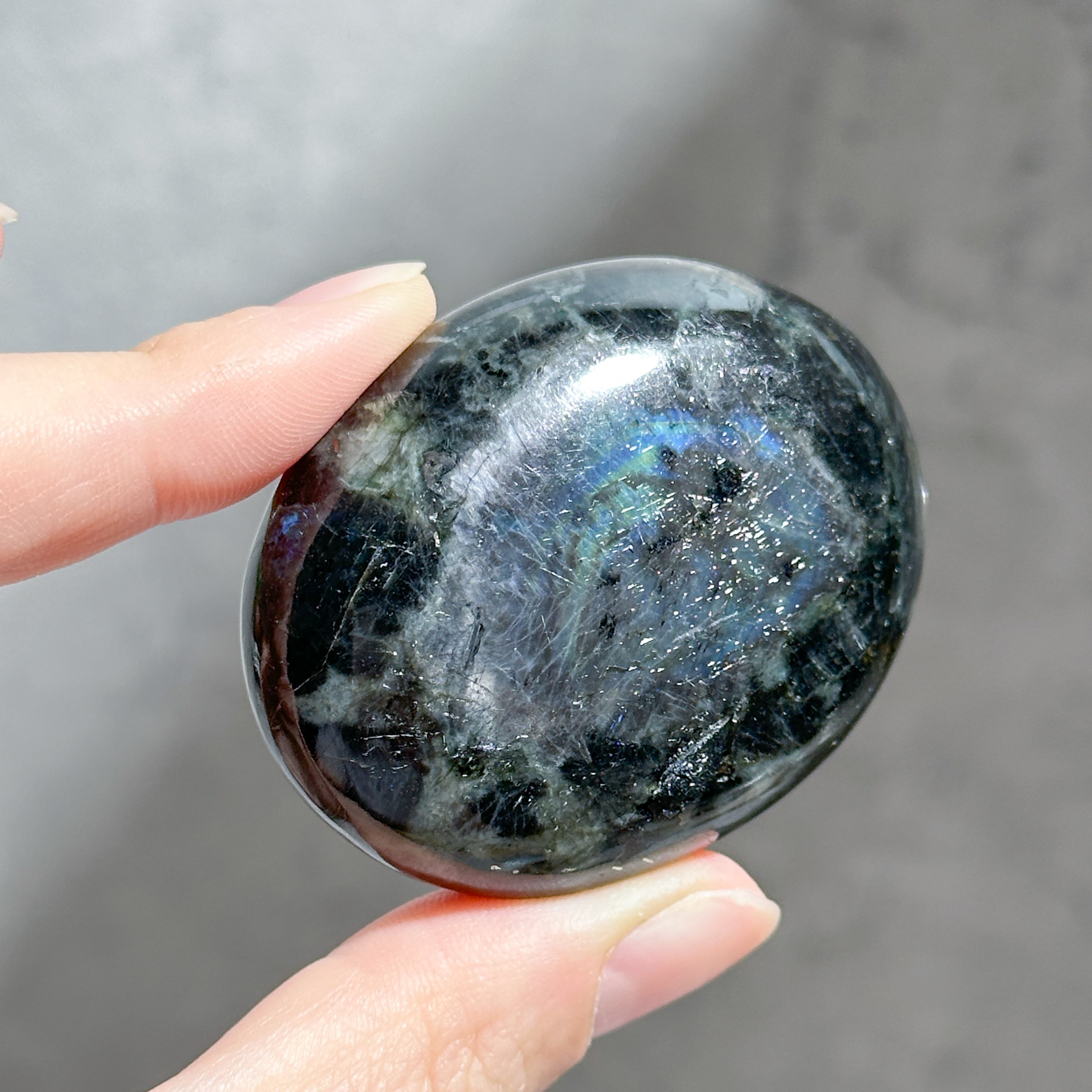 ラルビカイト パームストーン03◇ Larvikite palm stone