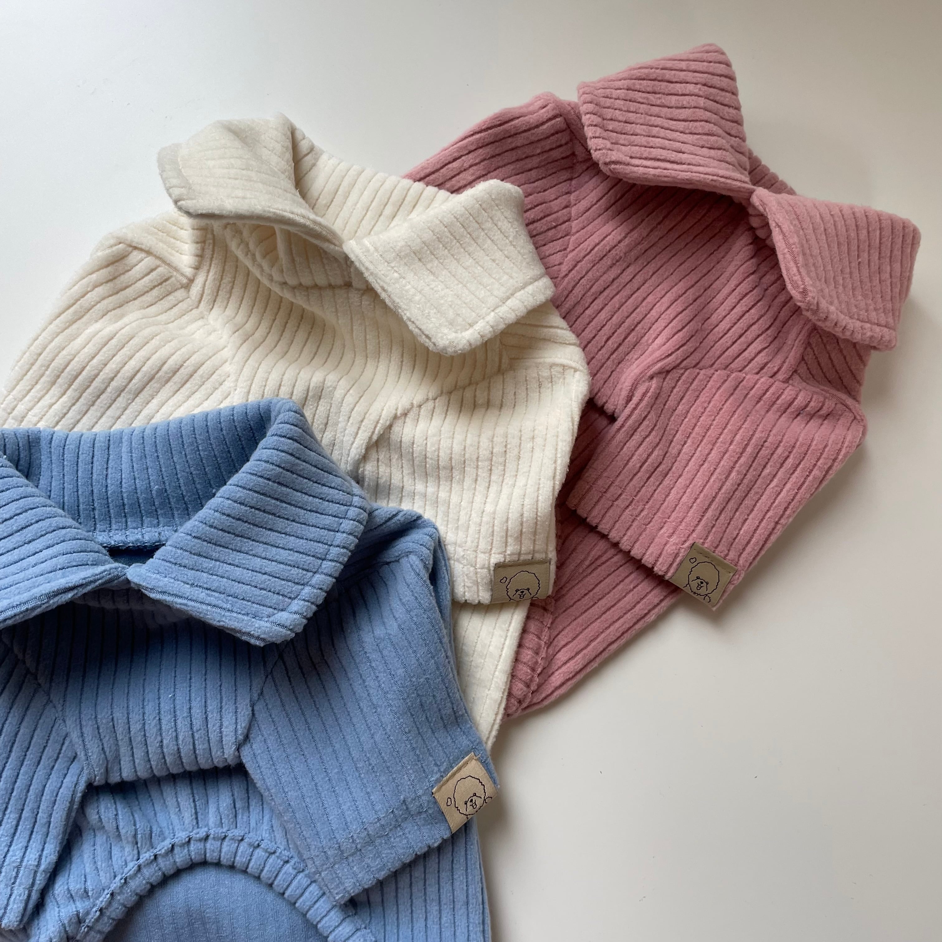 【即納】/corduroy collar tops