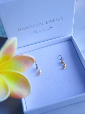 Mahina moon earring Hawaiianjewelry (ハワイアンジュエリー月ピアス、イヤリング)
