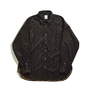 PAISLEY CORD BIG  SHIRT / ペイズリーコーデュロイBIGシャツ (BLACK)