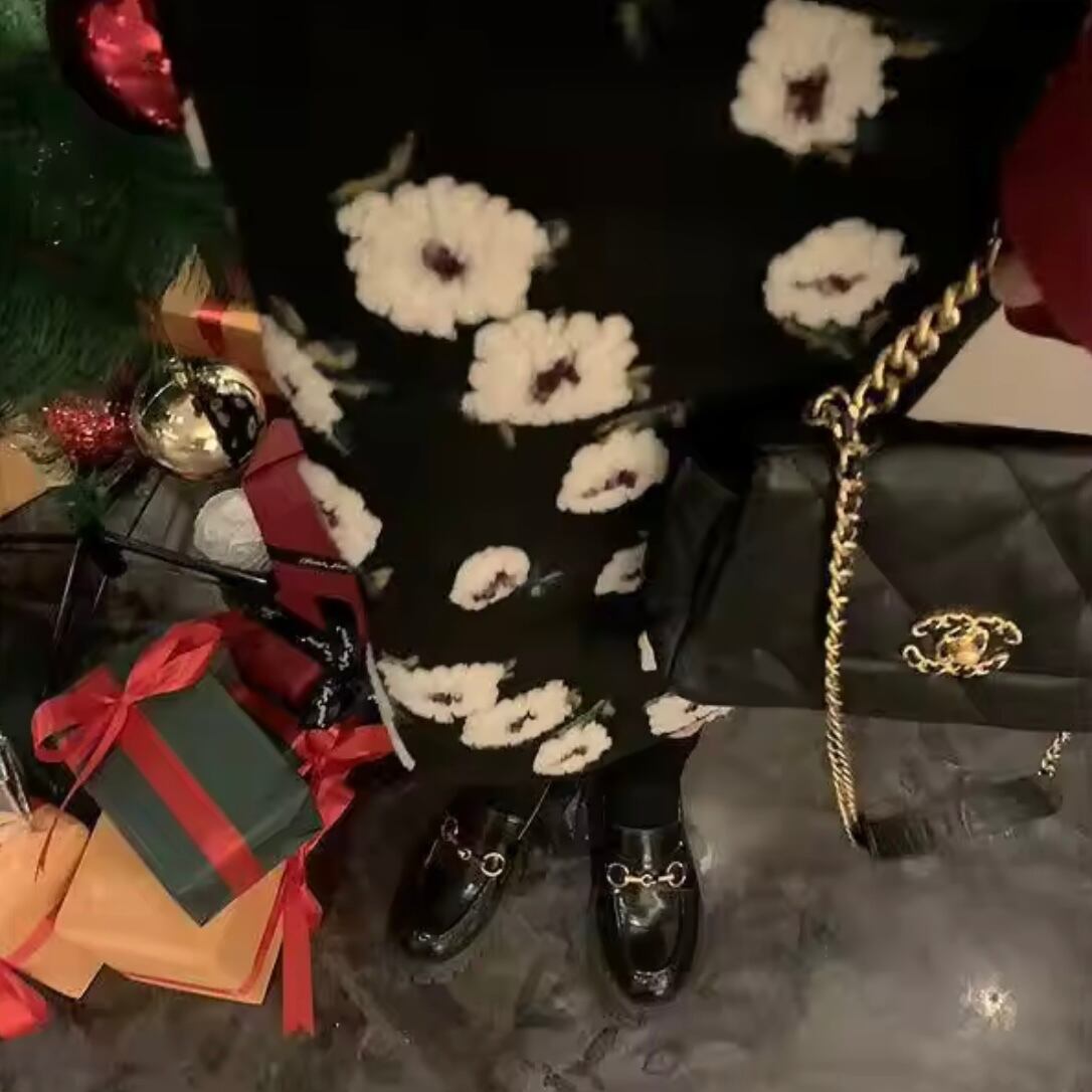 poco poco flower midi skirt