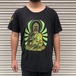 ビッグサイズ 00s BOLENAT Tシャツ 半袖 大仏 ブラックボディ 黒 カットソー T-Shirt ヴィンテージ イエロー グリーン プリント XXL
