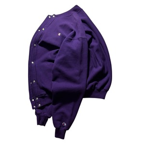 vintage 1990’s CHAMPION purple reverse weave “snap cardigan”