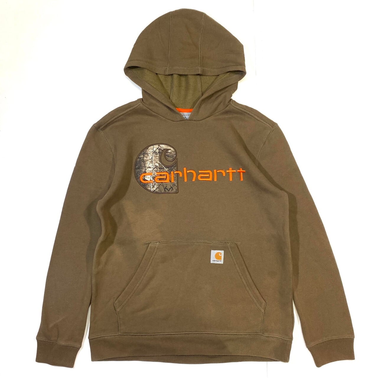 【大人気欲⭐︎】Carhartt ラベルロゴ　パーカー　　茶色　プルオーバー