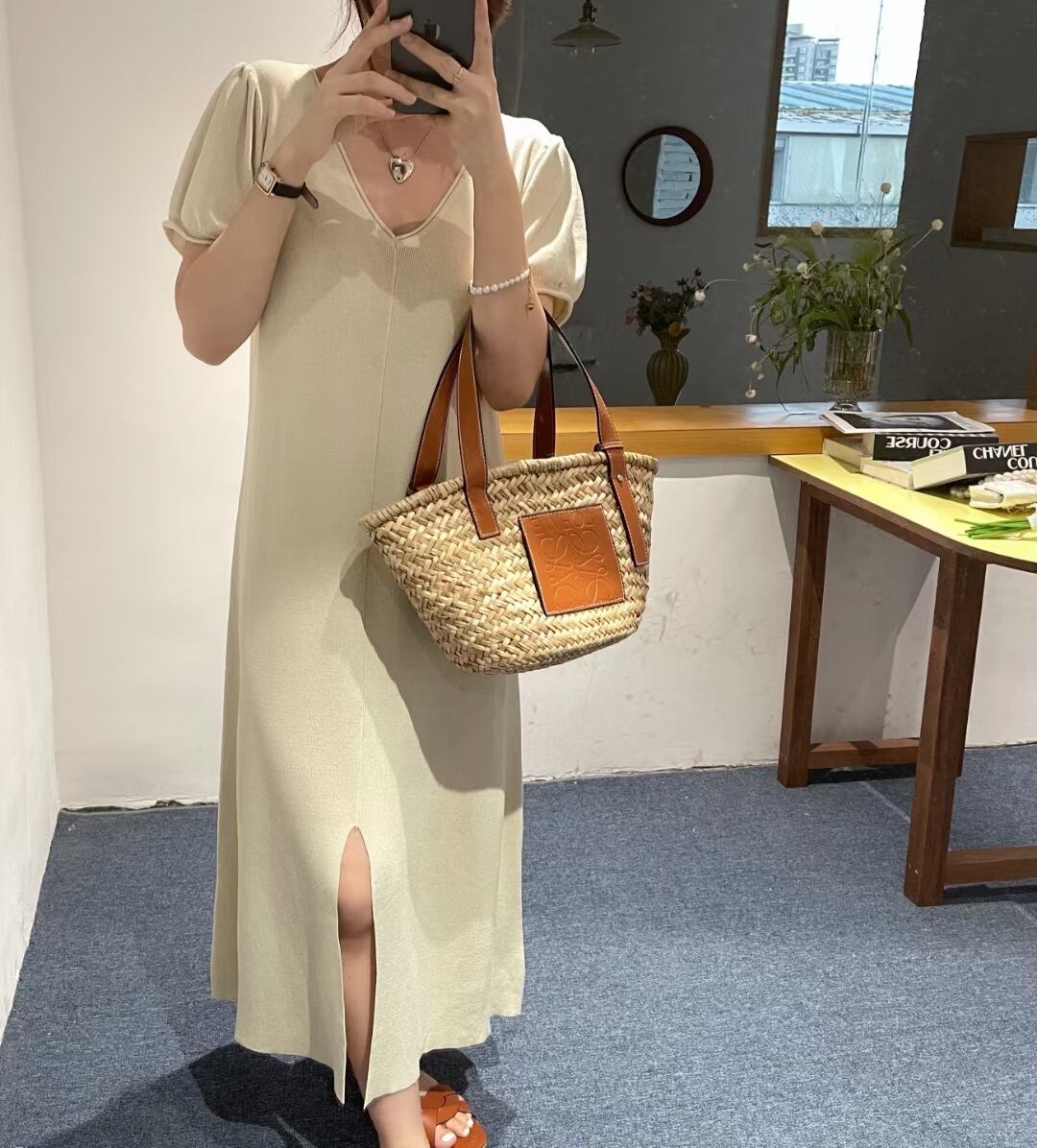 パフスリーブ　ワンピース　AJ1050-2213