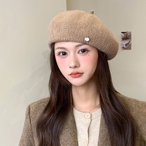ベレー帽 ニット 秋冬 帽子 レディース 韓国 レトロ おしゃれ きれいめ 大人 かわいい 小顔 シンプル 通勤 通学 防寒 保温 暖かい 折りたたみ 大人可愛い 大人女子