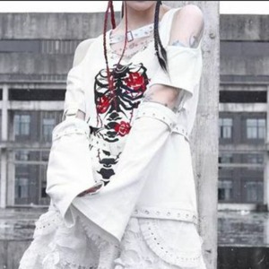 2022 GOTH METAL! セパレートスリーブ TOP WHITE / GOTHIC ARMS