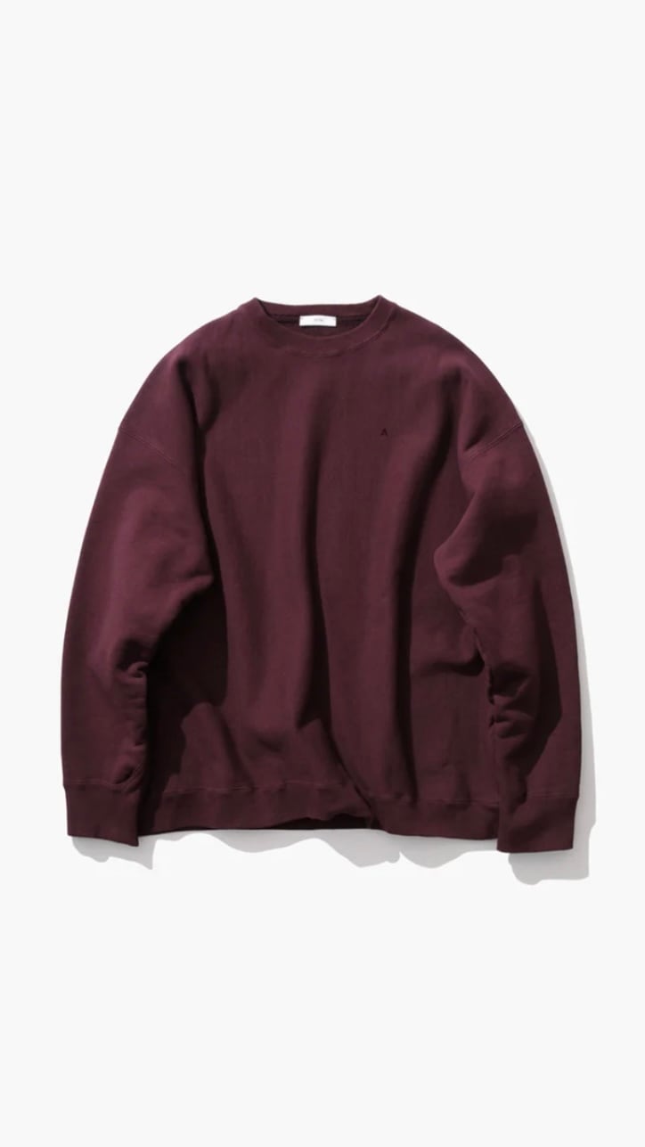 ATON -NATURAL DYED URAKE|OVERSIZED SWEATSHIRT- :BURGUNDY, :BEIGE 