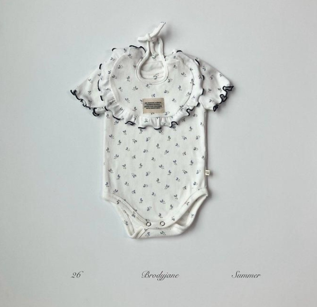 【取寄/韓国直送】Brodyjane 26/SM ブルーベリーフラワー半袖ボディスーツ｜夏服｜韓国子供服