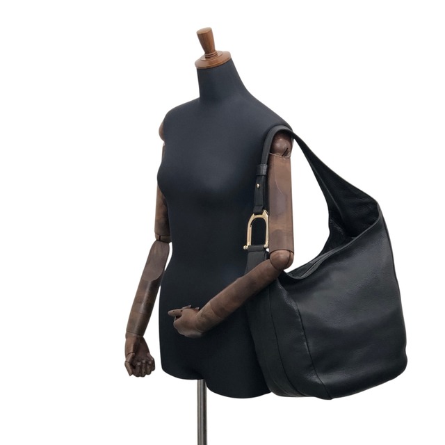GUCCI グッチ ショルダーバッグ ブラック ロゴ レザー セミショルダーバッグ vintage ヴィンテージ オールド 4wyrtg