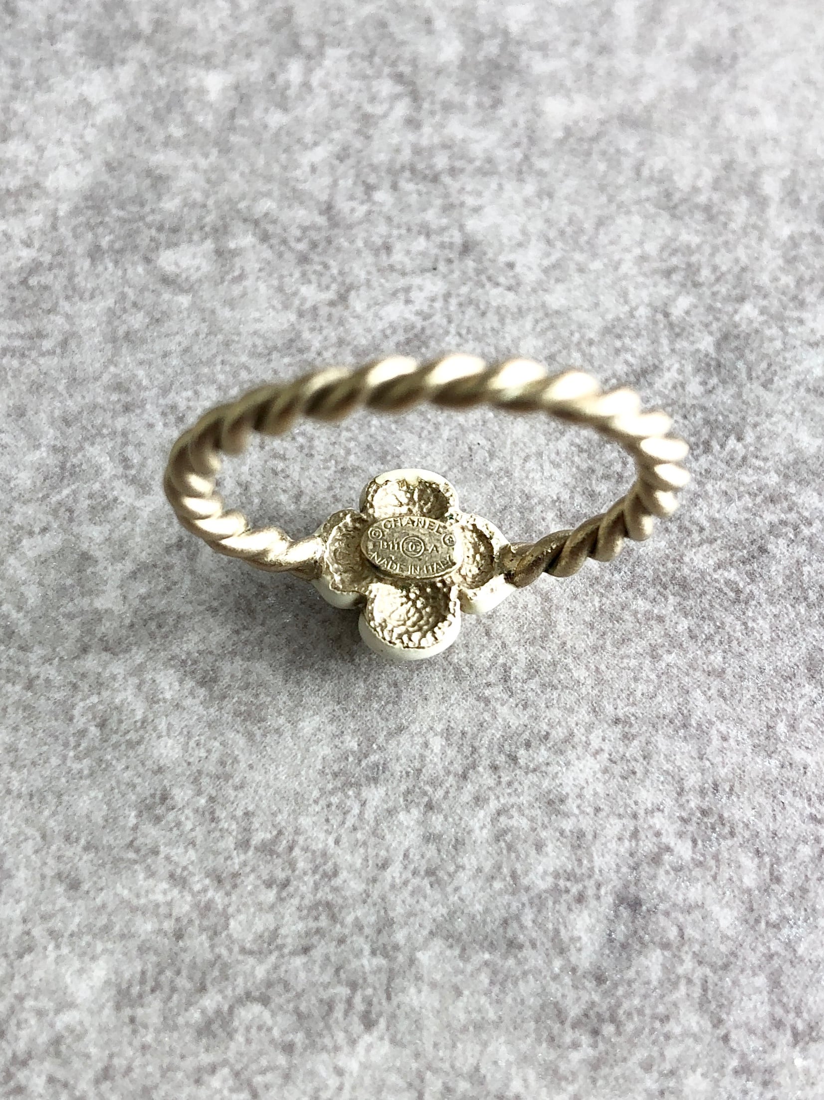 CHANEL シャネル リング ゴールド ホワイト カメリア vintage