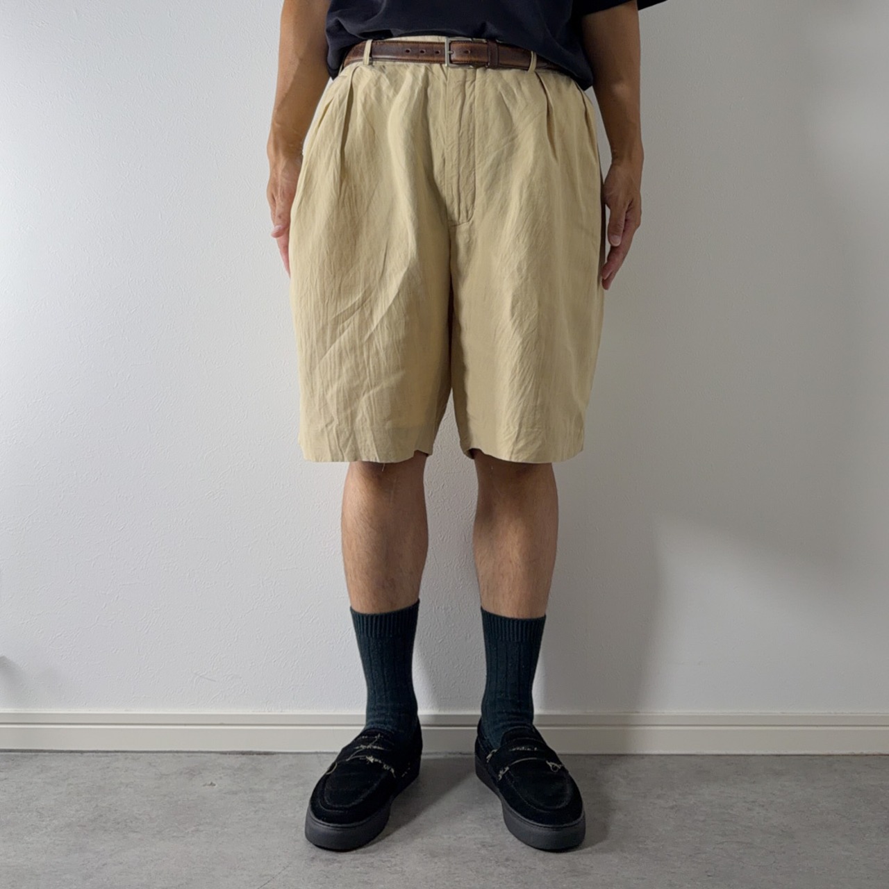 Polo by Ralph Lauren Double-pleated linen silk shorts [W40] 古着 - 16