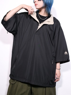 mock neck design half snap s/s pullover