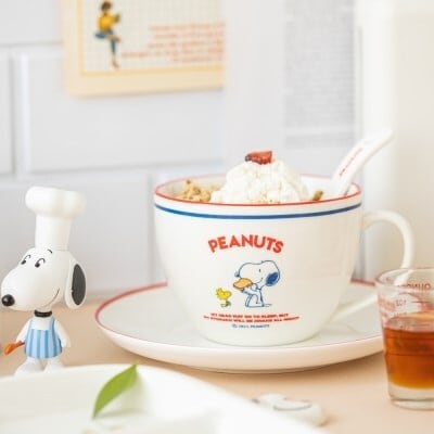 韓国限定1+1】peanuts snoopy cup saucer spoon 2P set / スヌーピー
