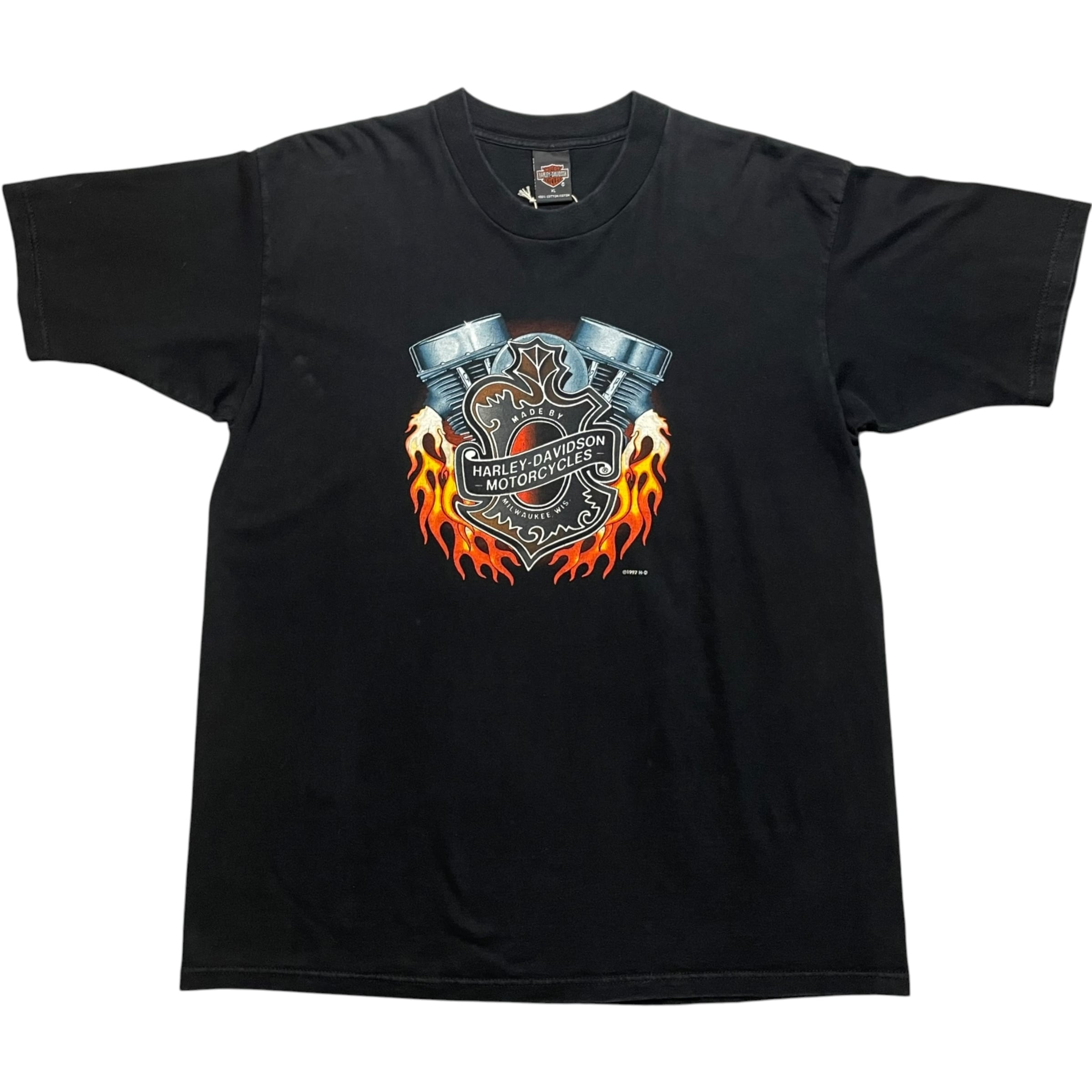 《XL》 Harley-Davidson ハーレーダビッドソン Tシャツ 両面プリント プリント ブラック USA製 no.10253
