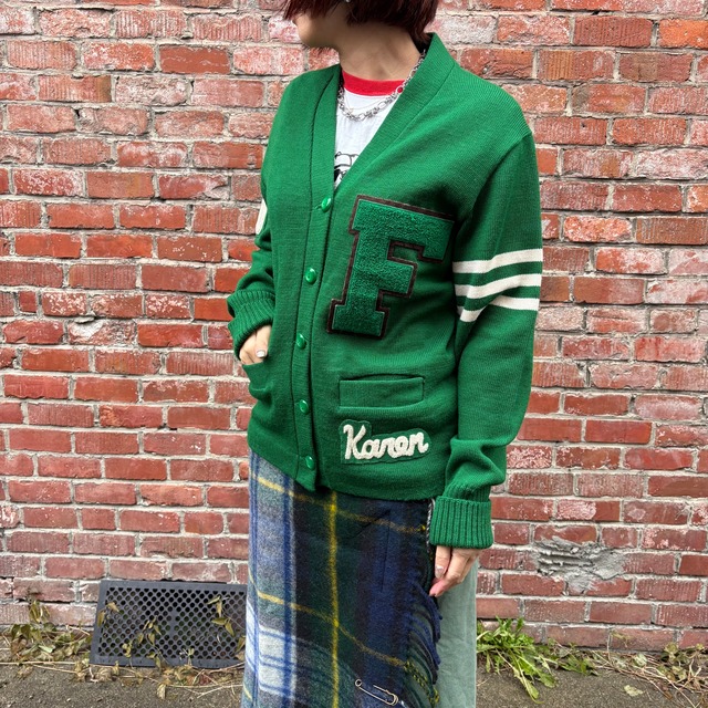 Vintage Lettered Cardigan (Karen)