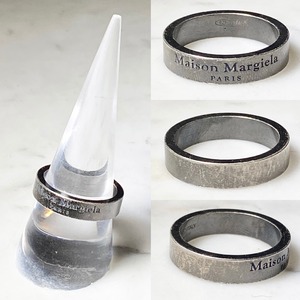 MAISON MARGIELA coating silver logo band ring