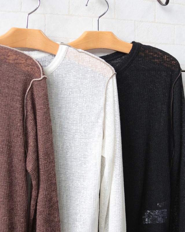 【hunch】甘よりシアー 配色メロウトップス　(250958)