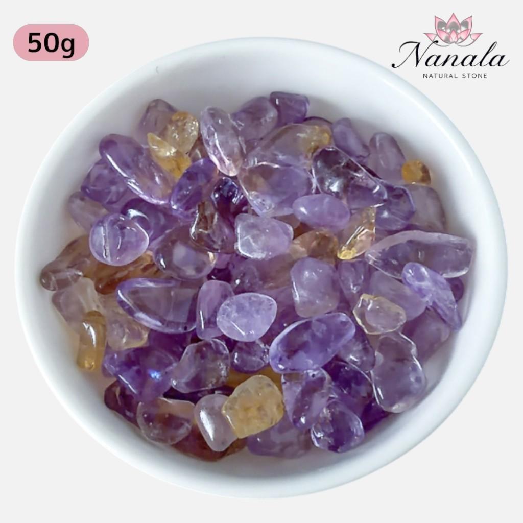 爽やかブルーの輝き ハンドメイド素材 染色シェルさざれ石50g | NaNaLa