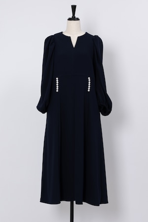 Pearl Ballon Sleeve Dress Ⅱ　DARK NAVY