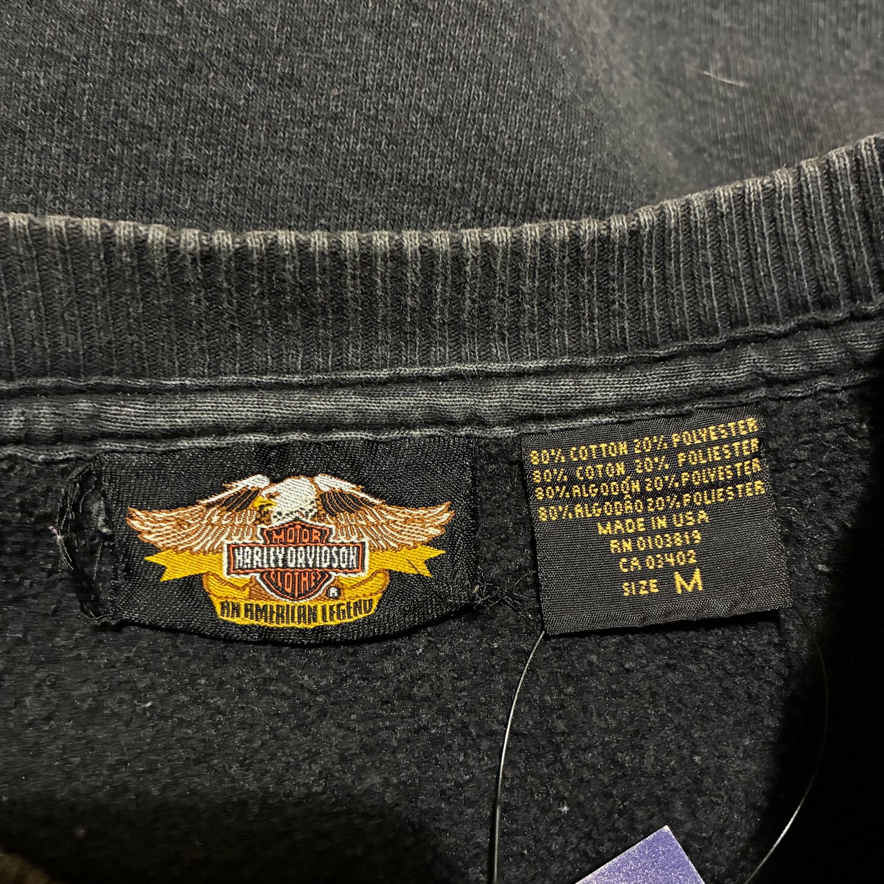 00s USA製 HARLEY-DAVIDSON 100周年記念スウェット　ヘビーオンス　フェードブラック　ハーレー