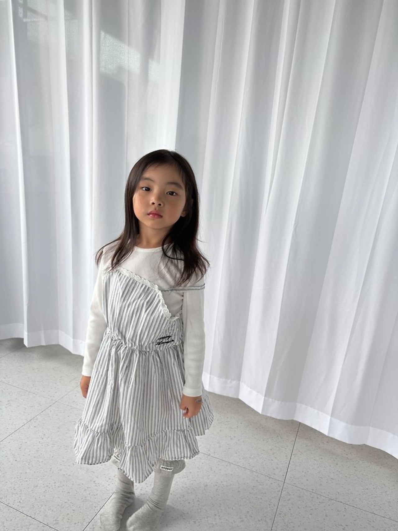 韓国子供服 / PEPPER / 26Autumn / モモ レイヤードワンピース / 秋服 *XS~XL *