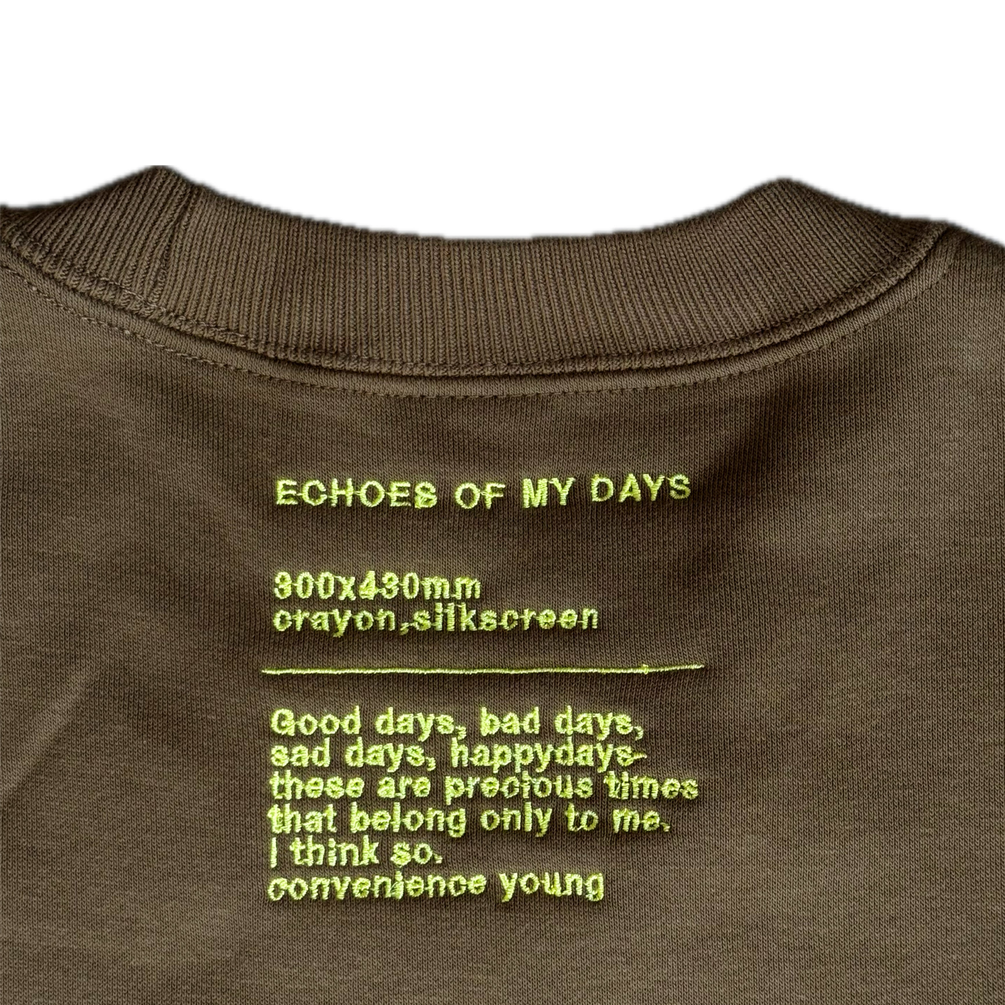 ECHOES OF MY DAYS SWEAT : BROWN | CONVENIENCE YOUNG