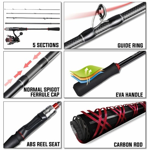 初心者向けの釣り道具フルセット 1.8m/6ft #3000 5本