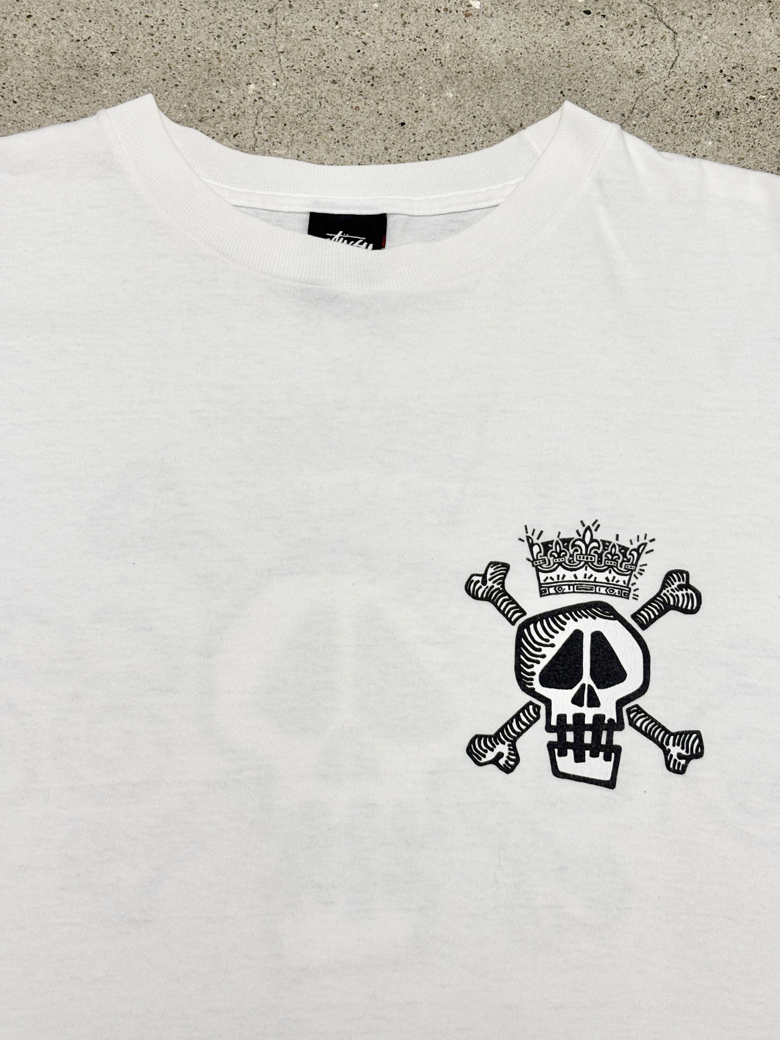 00～10s STUSSY/Skull Crown Tee/L/スカルクラウンプリントTシャツ