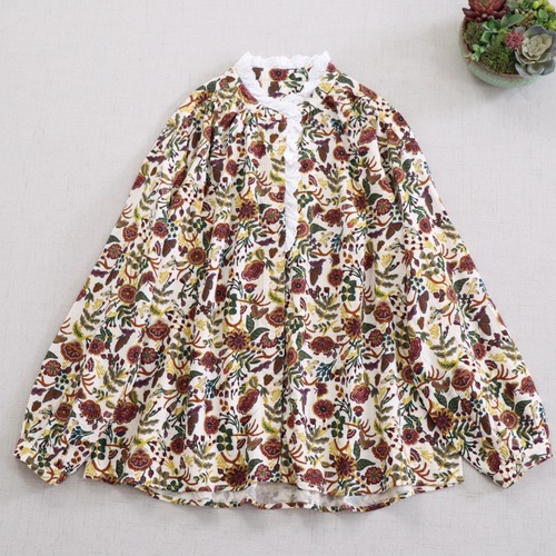 ボタニカルコットンブラウス ・9159