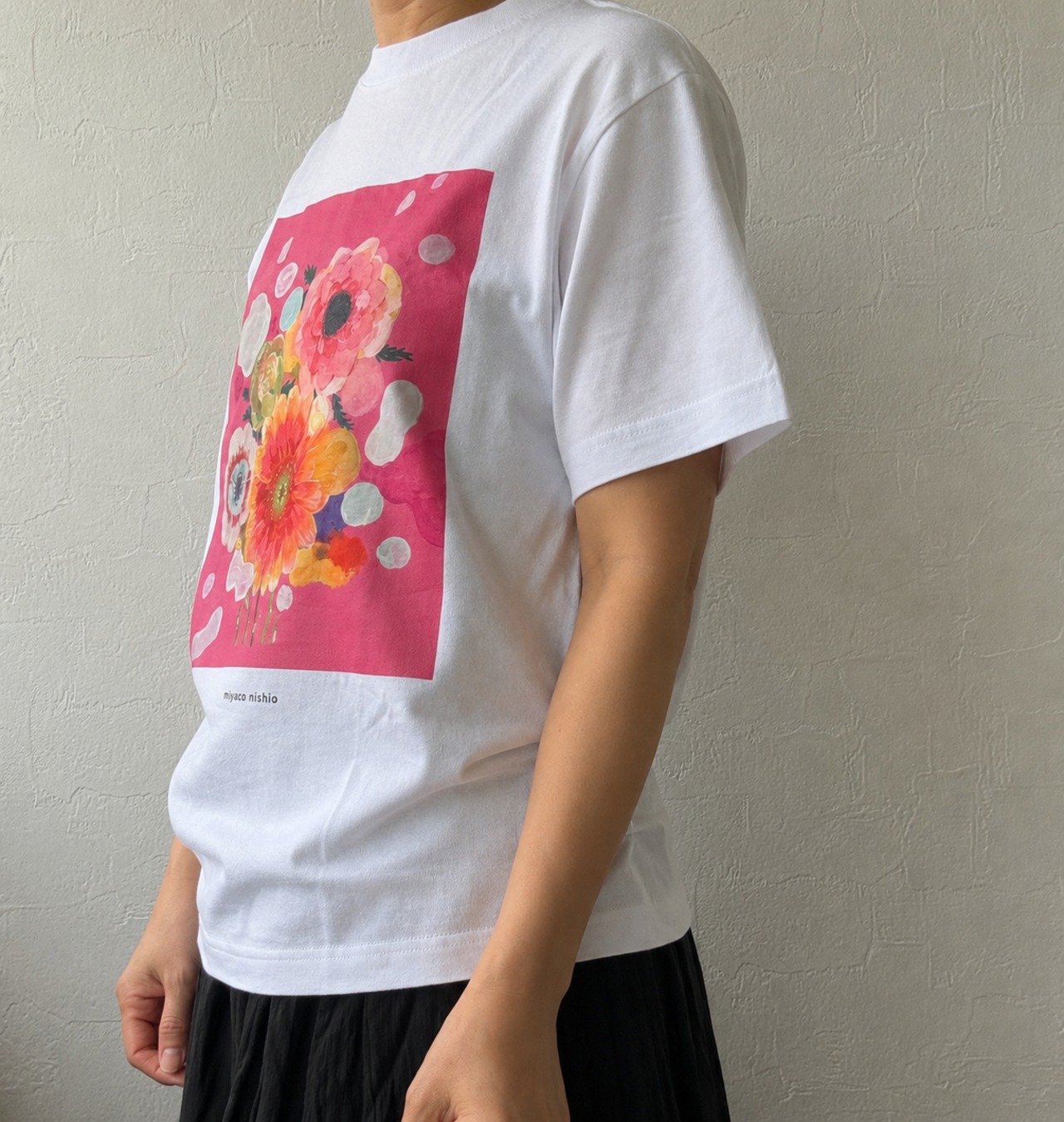 水彩画を着るTシャツ　「Pink Harmony」