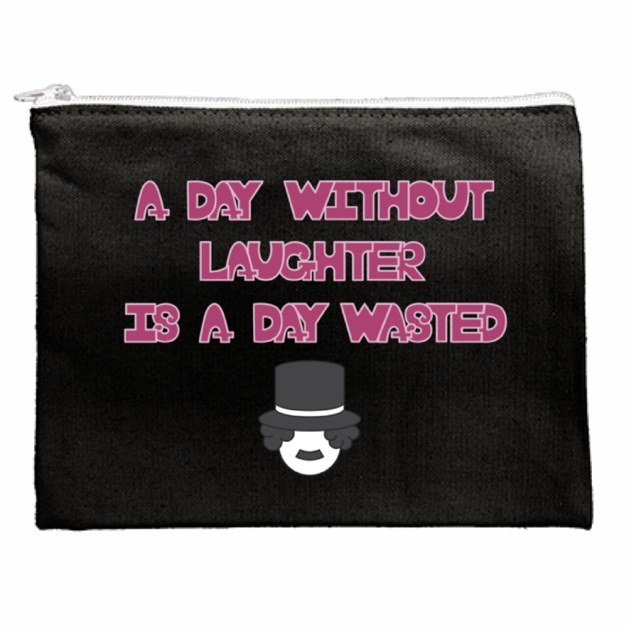 DHD(M)034【キャンパスフラットポーチ（ナイトブラック）　チャップおじさんⅡ】