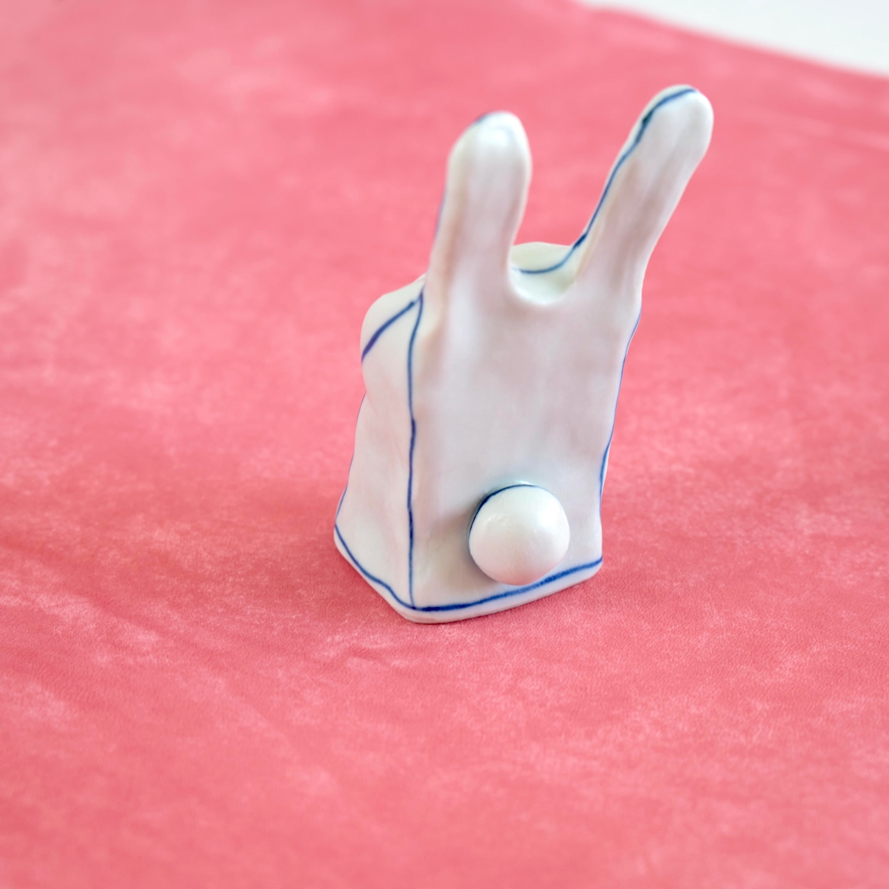 村田菜穂美 干支 染ライン 白うさぎ