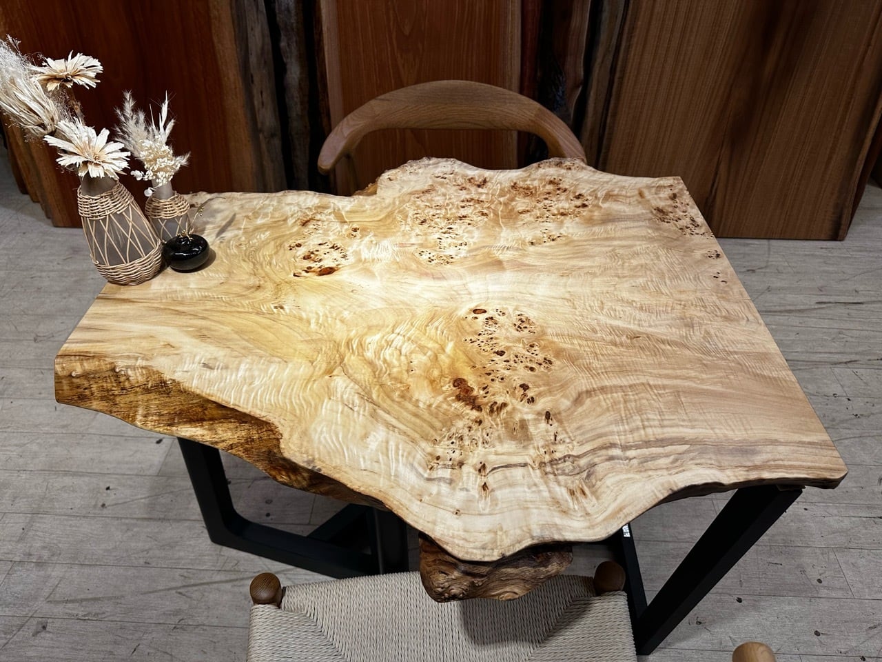 ポプラ瘤_900×530-850-670×45_浅草本店_テーブル天板/一枚板 241507