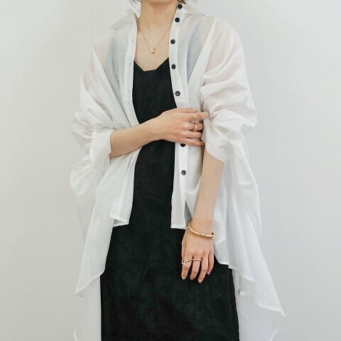 ホワイトブラックも再入荷！sevendays 洗えるシルクバックロングシャツ