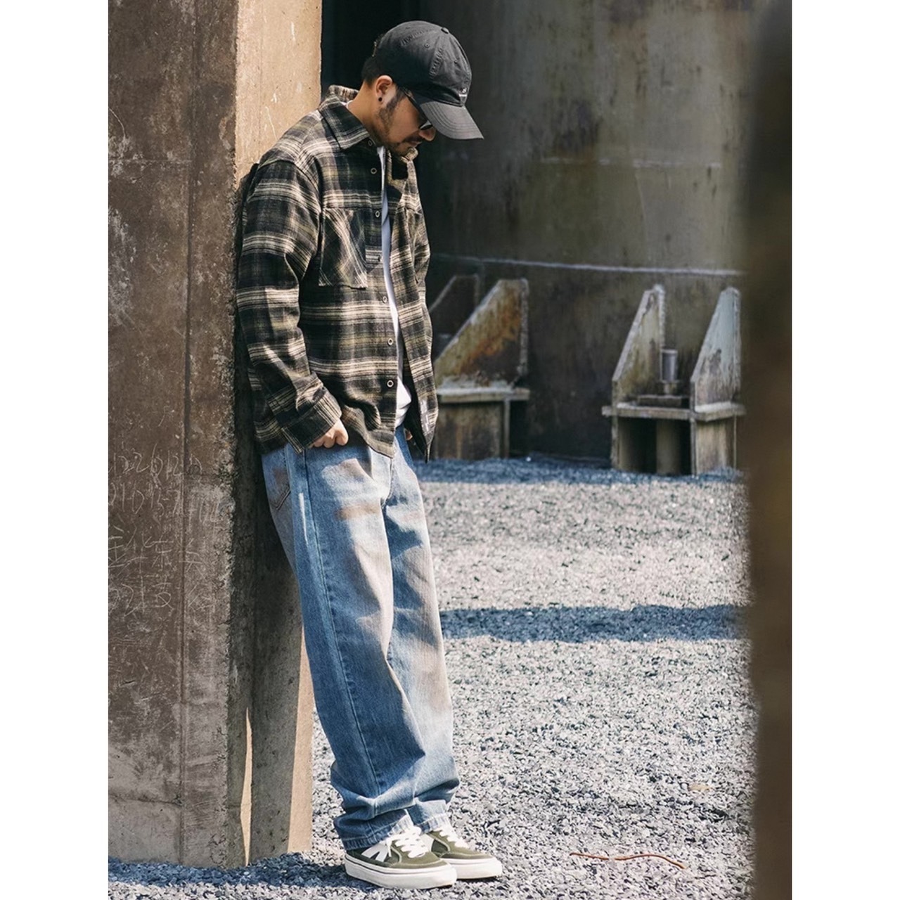 Checked pattern long sleeve shirt 0511 - 9