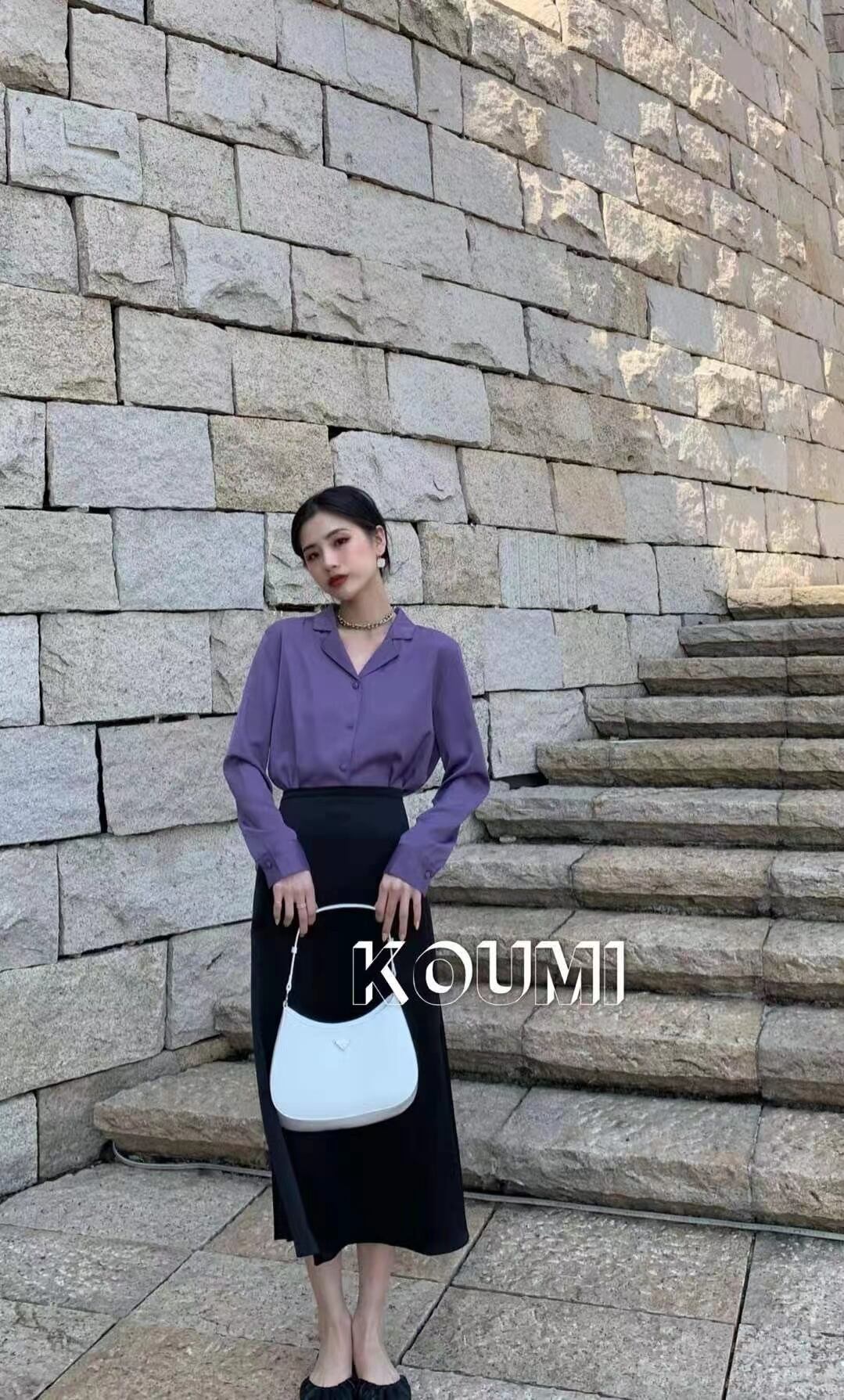 オープンカラーブラウス  AJ42441-603